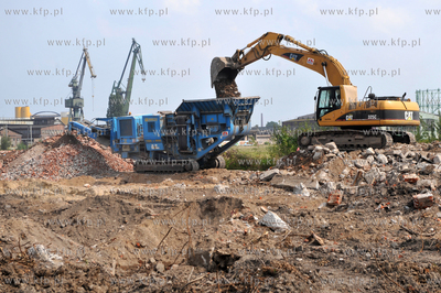 Gdansk, byla Stocznia Gdanska. Wyburzanie dawnej stoczniowej...