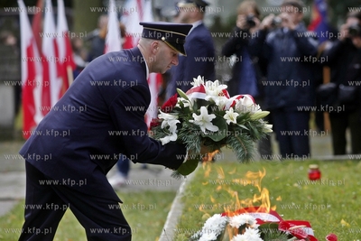 Gdańsk Zaspa. Cmentarz.  Uroczyśtosci z okazji obchodów...