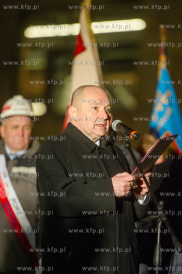 Gdansk. Plac Solidarnosci. Obchody 45. rocznicy Grudnia...