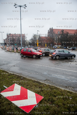 Gdansk. Przygotwania do zmian organizacji ruchu, polegajacych...