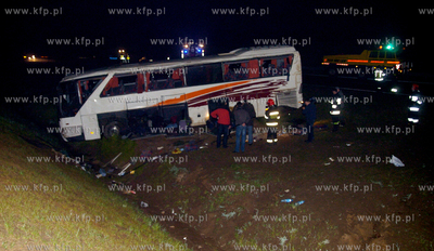 24 osoby zostaly poszkodowane w wypadku autokaru, ktory...