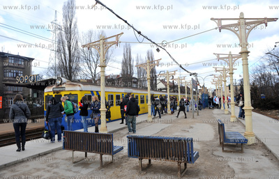 Remontowany przystanek Szybkiej Kolei Miejskiej w Sopocie....
