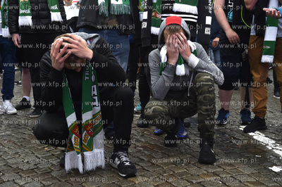 Strefa kibica na Targu Węglowym w Gdańsku.Mecz Legia...