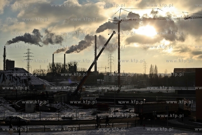 Budowa wezla komunikacyjnego w Gdansku Letnicy. 23.01.2014...