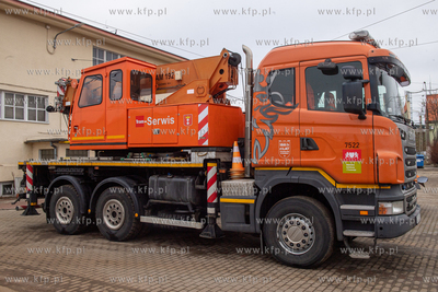 Zajezdnia tramwajowa Wrzeszcz.Pojazd techniczny. Żuraw...