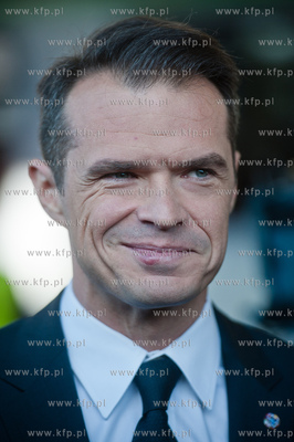 Gdansk. Peron Dworca Glownego PKP. Briefing  prasowy...