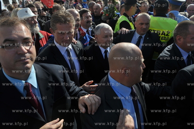 Gdansk, Wrzeszcz. Jaroslaw Kaczynski przyjechal do...