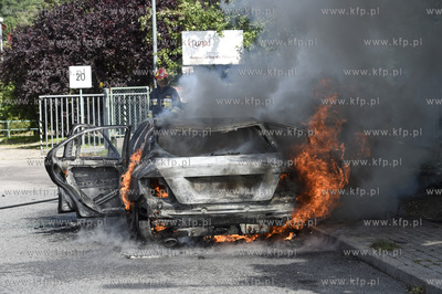 Pożar samochody na Matarnii na skrzyzowaniu ul. Słowackiego...