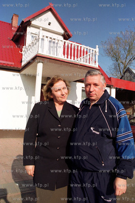 Andrzej Lepper z zona - lider Samoobrony, v-ce marszalek...