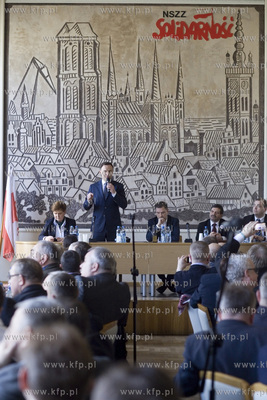 Gdańsk. Siedziba NSZZ Solidarność. Spotkanie kandydata...