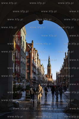 Gdańsk w zimowej aurze. Nz. Złota Brama.06.02.2021...