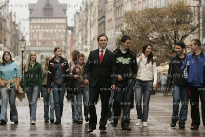 Gdansk. Ul. Dluga. Nz Jaroslaw Walesa. 27.09.2007 fot....