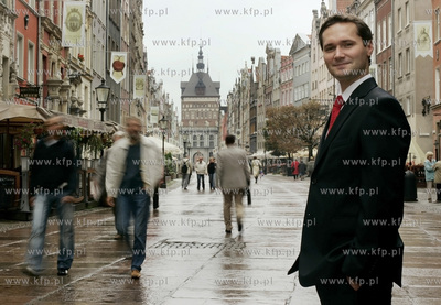 Gdansk. Ul. Dluga. Nz Jaroslaw Walesa. 27.09.2007 fot....