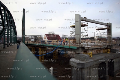 Gdansk. Budowa Trasy Slowackiego. Odcinek od wiaduktu...