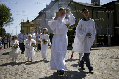 Procesja Bozego Ciala w gdanskiej dzielnicy Letnica....