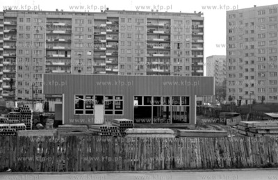 Budowa pawilonu na osiedlu Gdansk Zaspa. 17.10.1980...