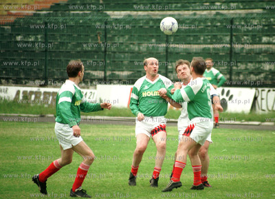 Marszalek Maciej Plazynski na meczu politycy-dziennikarze...