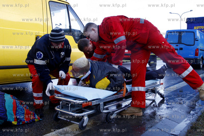 Gdansk. Trasa WZ. Poranne opady sniegu byly powodem...