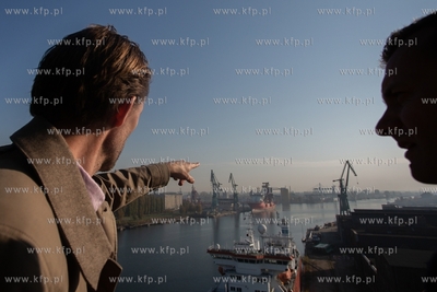 Gdańsk.  Konferencja prasowa na terenie Stoczni Cesarskiej....