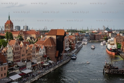 Gdańsk, Panorama Gdańska. Widok z Wyspy Spichrzów....
