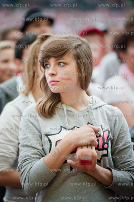 Gdansk. Strefa Kibica na Placu Zebran Ludowych gdzie...
