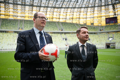 Gdansk. Stadion PGE Arena. Konferencja wladz miasta...
