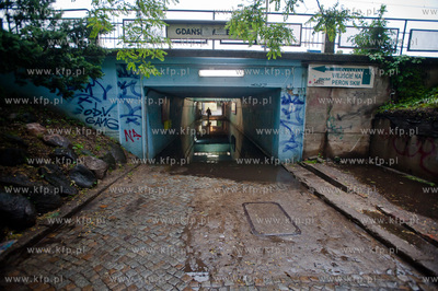 Gdansk. Wrzeszcz. Zalane przez ulewny opad deszczu...