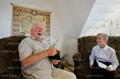 Gdansk.Biuro Lecha Walesy. Rylan J. Daniels mlody dziennikarz...