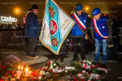 Gdańsk. Plac Solidarności. Obchody 35. rocznicy stanu...