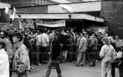 Strajk studencki na Uniwerytecie Gdanskim w Gdansku....