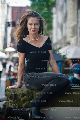 Gdansk. Ul. Mariacka. Aktorka z Gdanska, mieszkajaca...