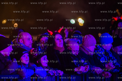 Zabawa sylwestrowa na Targu Weglowym w Gdansku. Koncert...