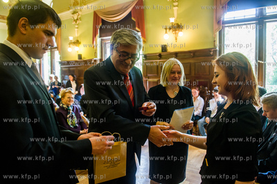 Gdansk. Nowy Ratusz. Uroczystosc wreczenia nagrod w...