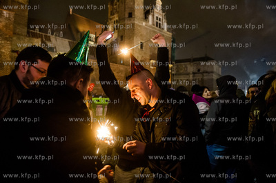 Gdańsk. Zabawa sylwestrowa na Targu Węglowym.  31.12.2016...