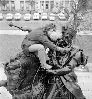 Konserwacja pomnika Jana III Sobieskiego w Gdańsku....