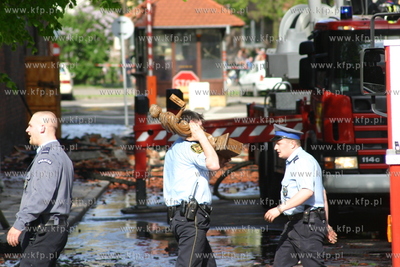 Pozar zabytkowego kosciola sw Katarzyny w Gdansku.Straz...