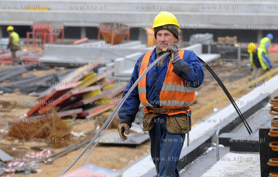 Gdynia. Budowa nowego stadionu pilkarskiego przy ul....