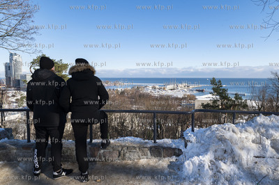 Gdynia. Zimowy widok z Kamiennej Góry. 15.02.2021...