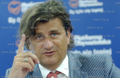 Gdansk. Konferencja prasowa Przewodniczacego sejmowej...