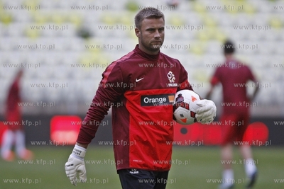 Gdansk. PGE Arena. Trening reprezentacji Polski wpilce...