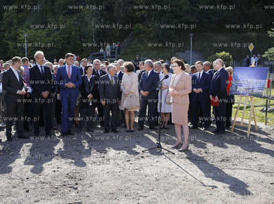 Gdansk. Wmurowanie kamienie wegielnego pod budowe Centrum...