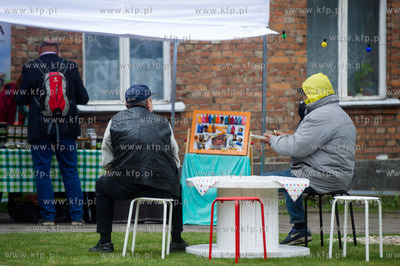 Gdansk. Plac T. Polaka. Briefing prasowy poprzedzajacy...