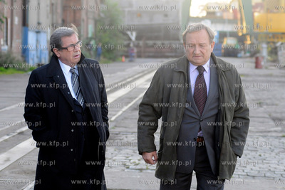 Tereny Stoczni Gdanskiej. Plan zdjeciowy filmu Uklad...