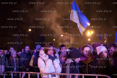 Lwow, Ukraina NZ Demonstracje antyrzadowe na placu...