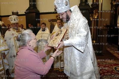 Nabozenstwo w cerkwi prawoslawnej sw Mikolaja w Gdansku...