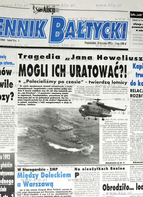 Wycinki z trojmiejskich gazet dotyczacych zatoniecia...