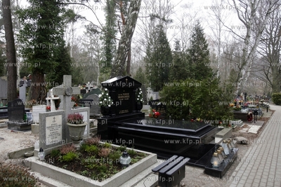Okazale grobowce rodzinne na cmentarzu katolickim w...