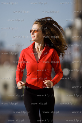 Gdansk. Dlugie Pobrzeze. Aktorka z Gdanska, mieszkajaca...