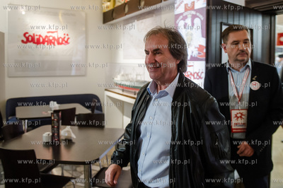 Gdansk. Historyczna sala BHP. Konferencja prasowa poprzedzajaca...