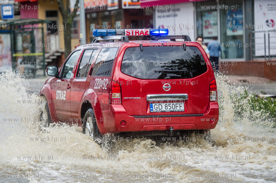 Gdańsk. Wrzeszcz. Skutki silnych opadow, które przeszły...